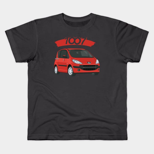 Peugeot 1007 car red Kids T-Shirt by creative.z